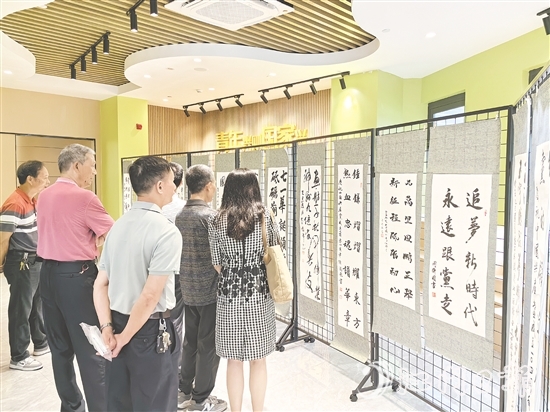 群眾在恩平市黨群服務(wù)中心參觀展覽。