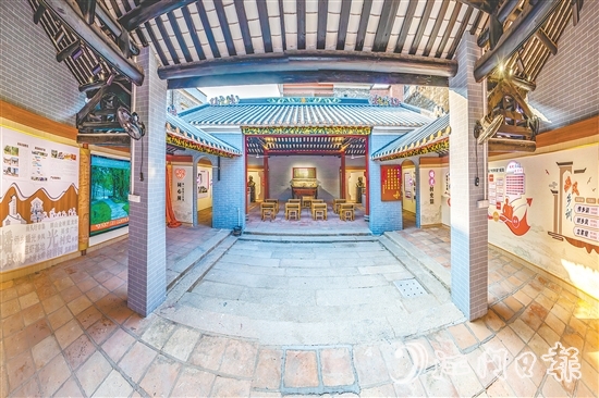 鶴山把村史館建設(shè)作為留住鄉(xiāng)愁、激活文脈的“龍頭工程”。圖為桃源鎮(zhèn)蟠光村史館（雪操公祠）。