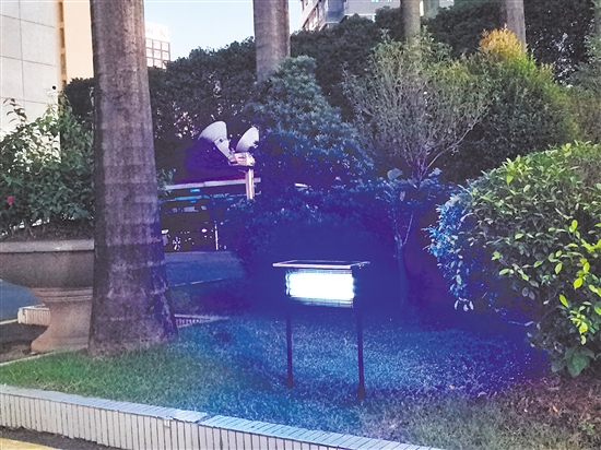 駐江門部隊和“城連共建”部隊共捐贈550套太陽能滅蚊燈。