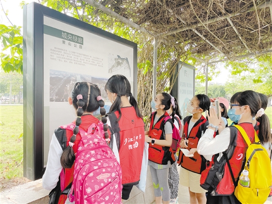 小記者們邊走邊看，感受江海城市品質(zhì)提升。